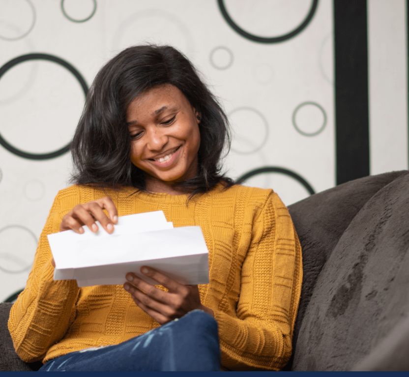 woman reviewing her disability claim