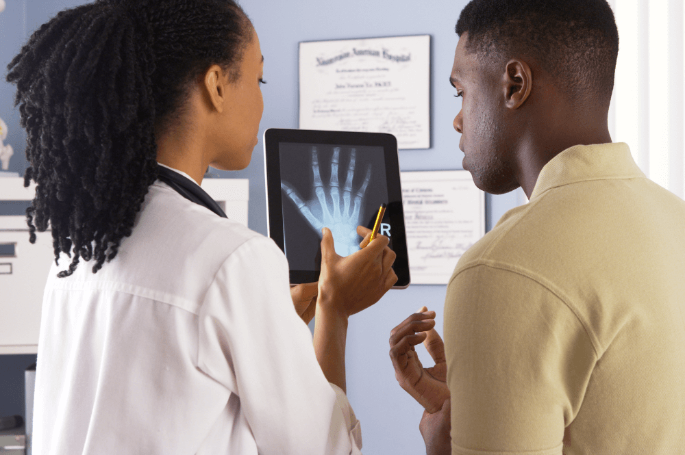 X-ray of a persons hand